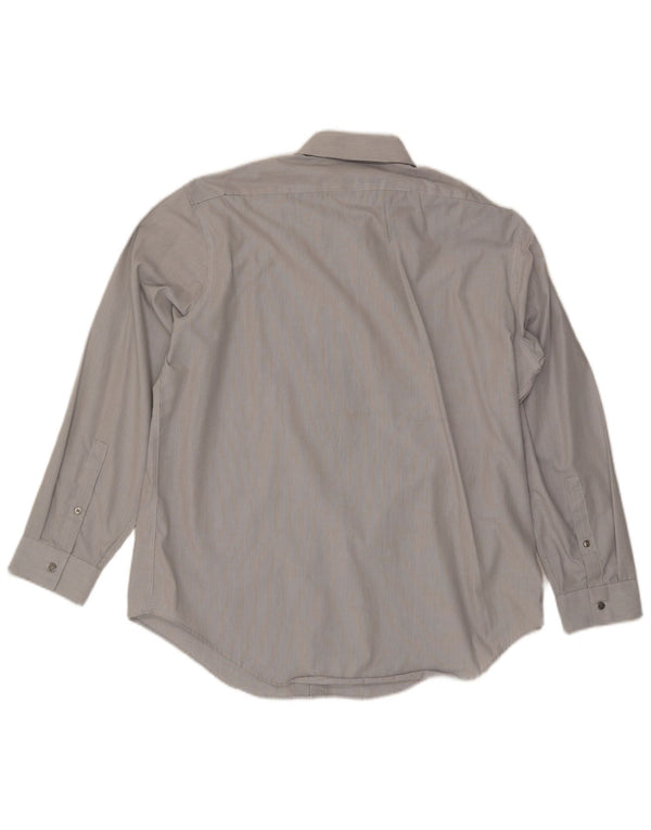 Calvin Klein Herren Slim Fit Hemd Größe 17 XL Grau Nadelstreifen