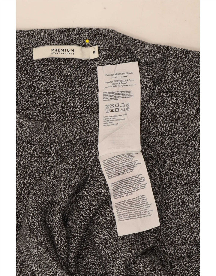 Jack & Jones Herren-Pullover mit Rundhalsausschnitt, mittelgrau gesprenkelte Baumwolle