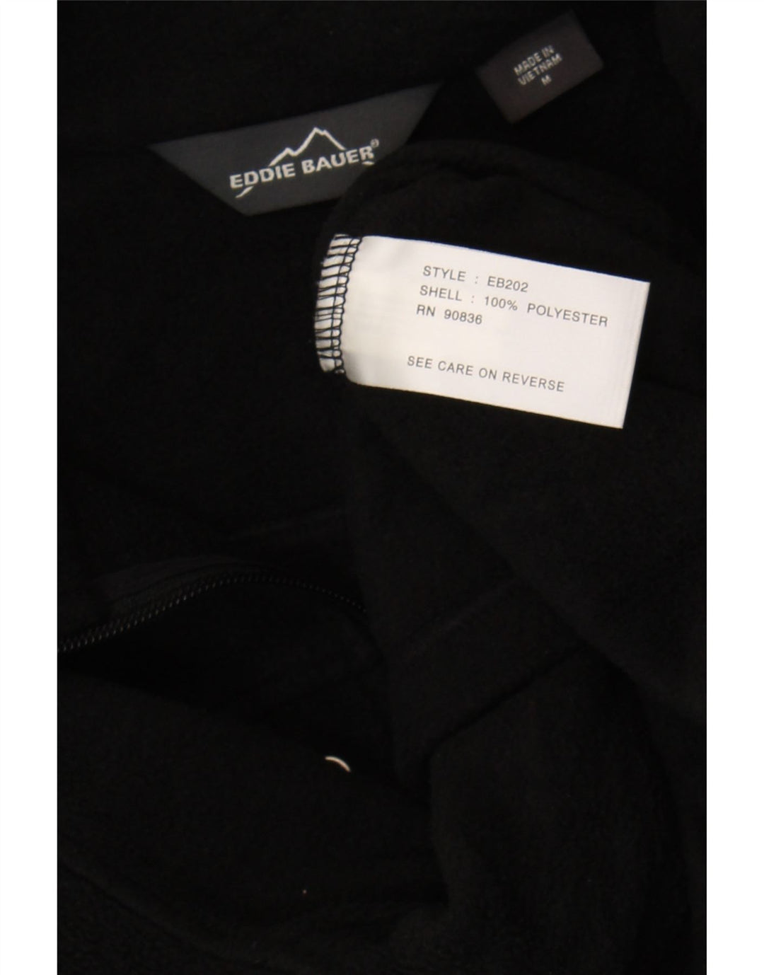 Eddie Bauer Herren-Fleecepullover mit Reißverschluss am Hals, Mittelschwarzes Polyester