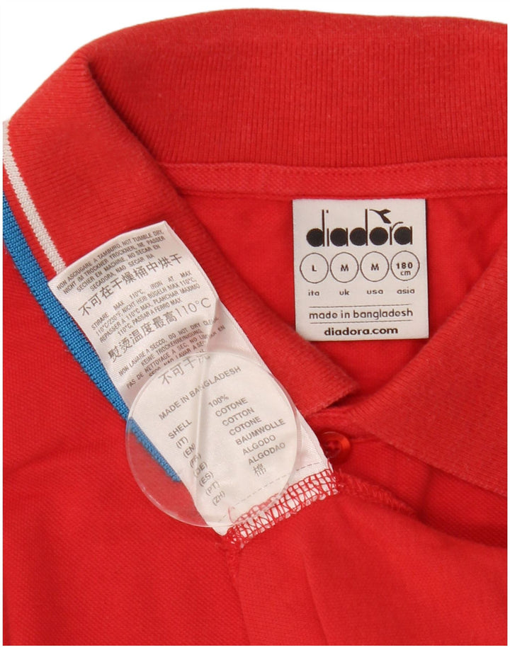 Diadora Herren-Poloshirt aus mittelroter Baumwolle