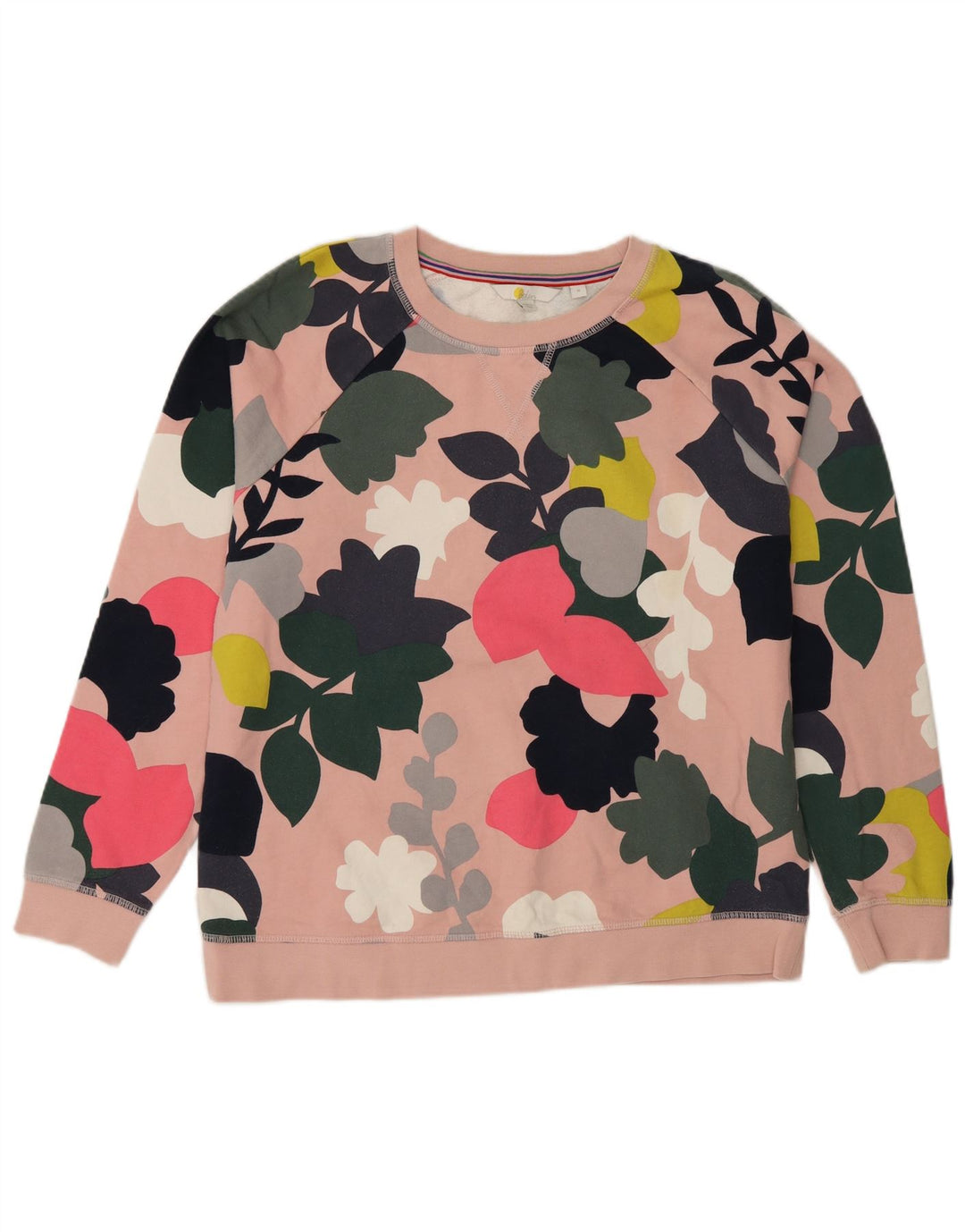 Boden Damen-Sweatshirt mit normaler Passform, Mittelrosa, geblümt, Baumwolle