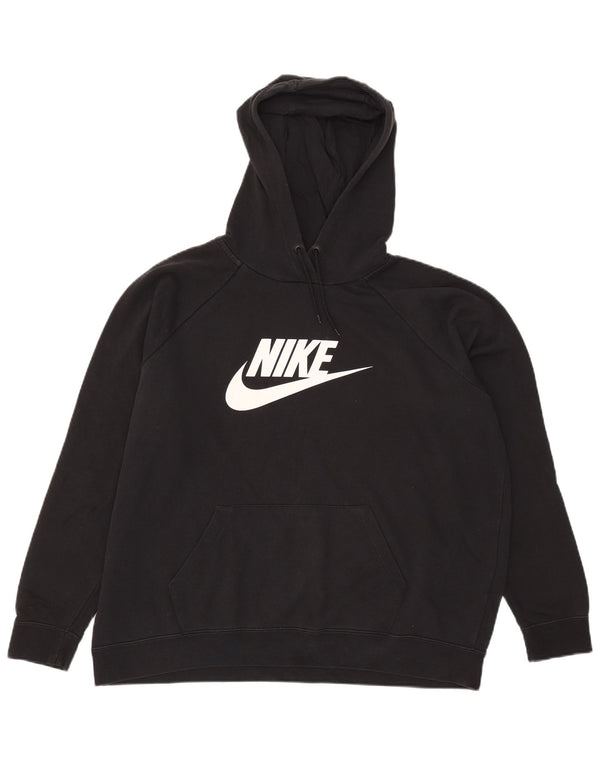 Nike Womens Graphic Oversized Hoodie Pullover UK 18 XL Schwarz Baumwolle