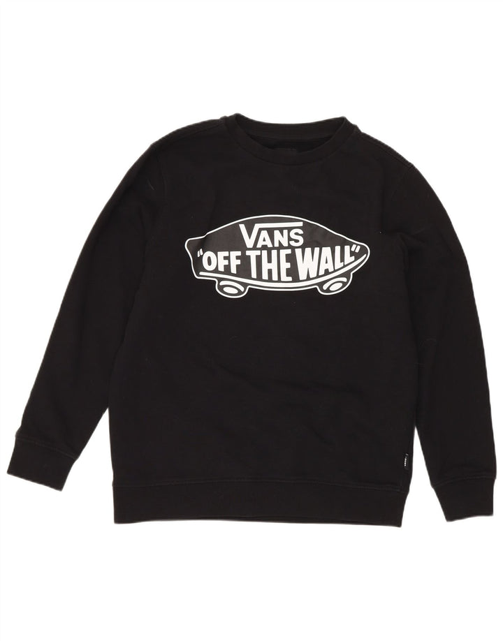 Vans Jungen-Sweatshirt mit Grafik, 8–9 Jahre, Größe S, schwarze Baumwolle