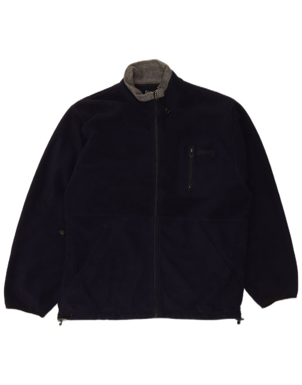 SCHOTT Mens Fleece Jacket UK 40 Large Navy Blue Polyester