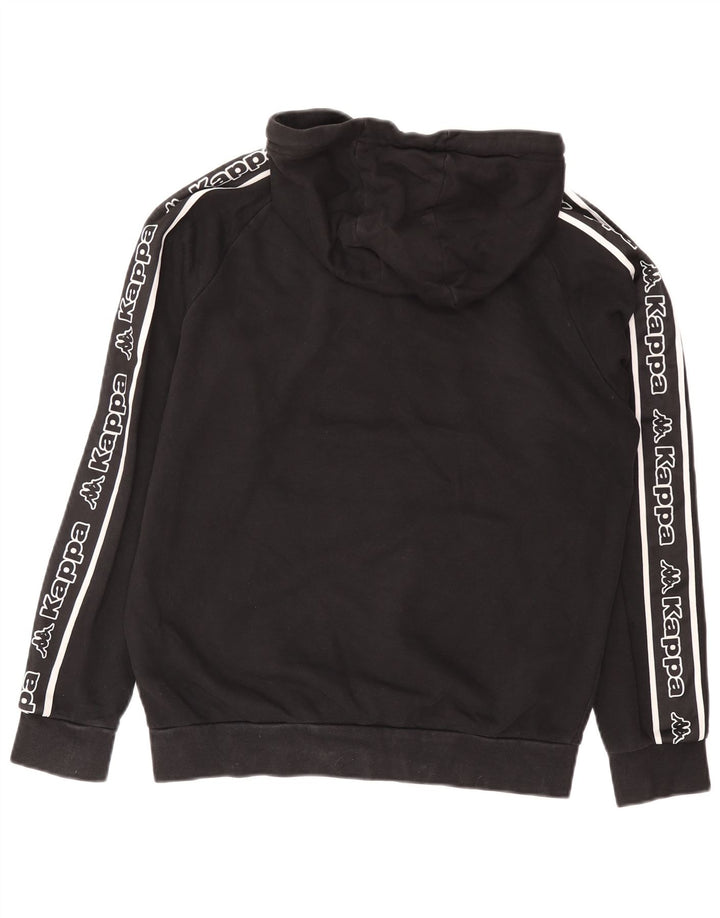 Kappa Herren Graphic Hoodie Pullover Mittelschwarze Baumwolle