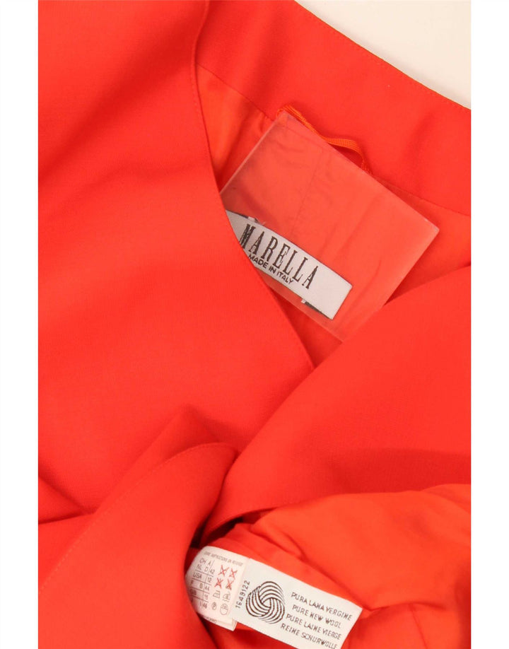 Marella Damen 2-Knopf-Blazerjacke UK 16 Große orangefarbene Schurwolle