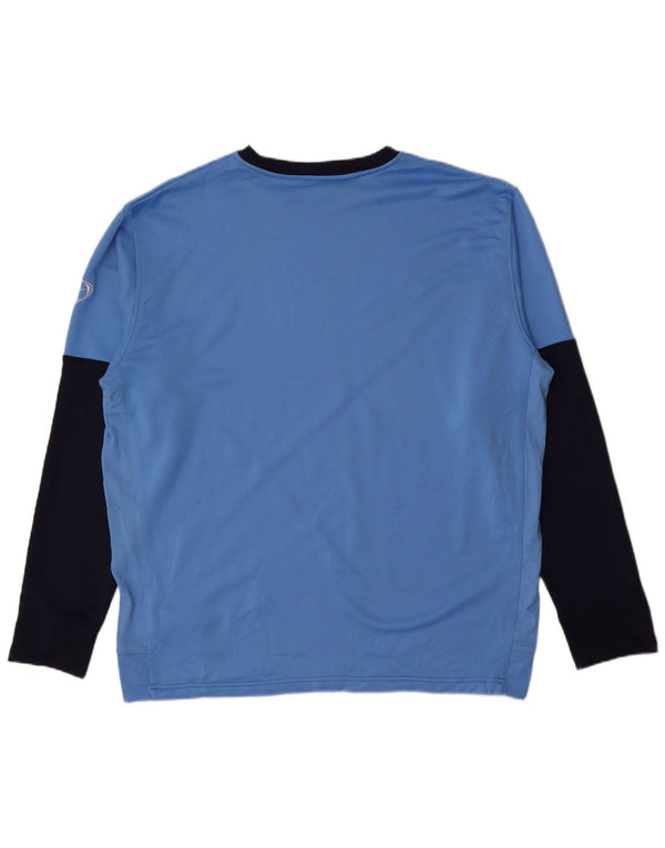 Nike Herren Top Langarm UK 47/48 2XL Blaues Colourblock-Polyester