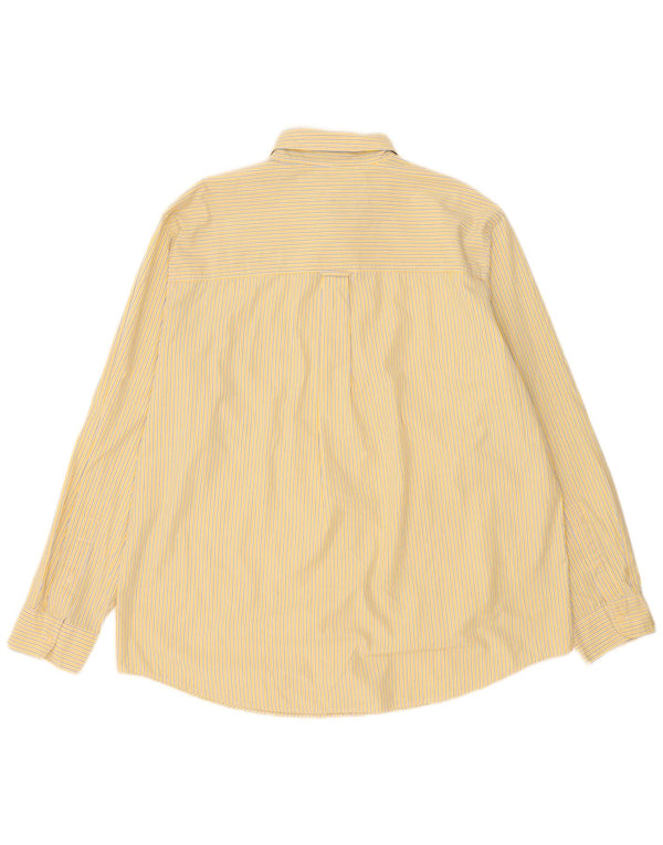 Chaps Herren-Hemd, pflegeleicht, XL, gelbe Nadelstreifen-Baumwolle
