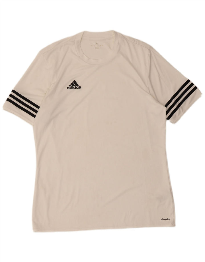 Adidas Herren Climalite T-Shirt Top Large Weiß Polyester