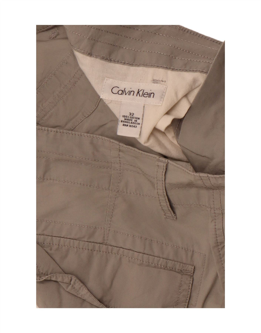 CALVIN KLEIN Herren Cargo Bermuda Shorts W32 Mittelgraue Baumwolle