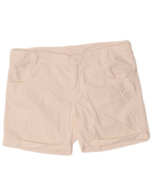 BENETTON Damen Freizeitshorts UK 14 Large W38 Weiße Baumwolle