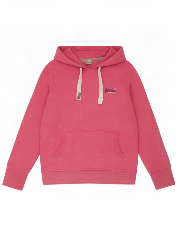 Superdry Damen Kapuzenpullover UK 16 Large Rosa Baumwolle