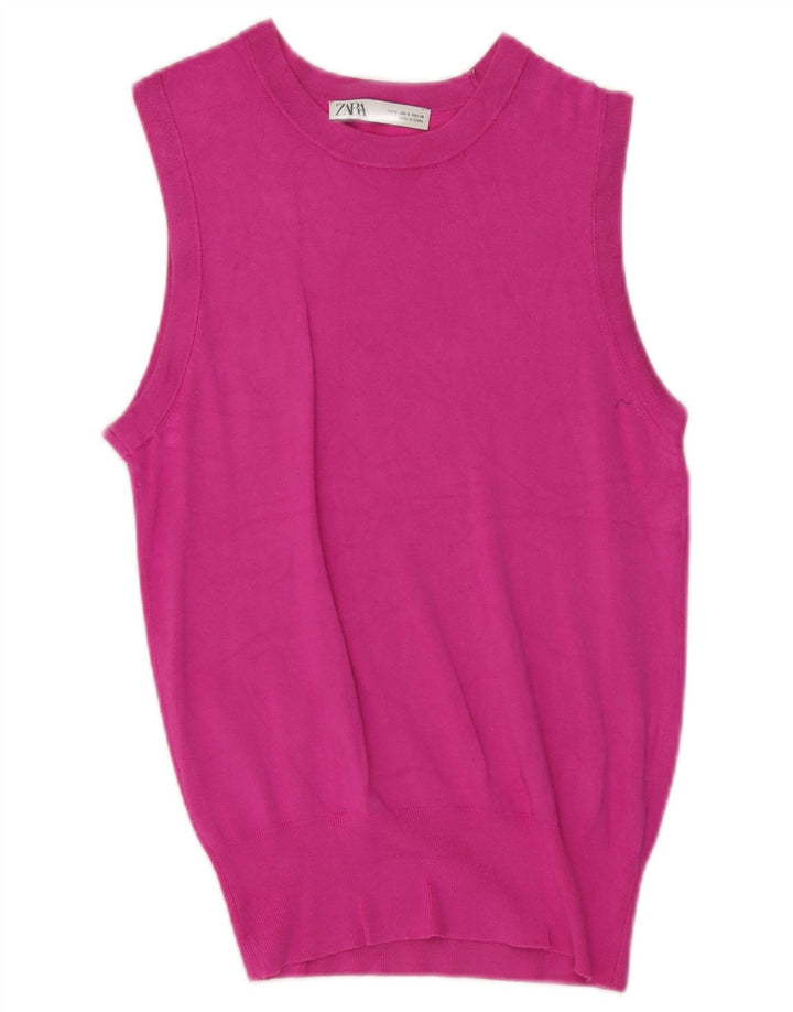 Zara Damen Weste Tank Top UK 8 Small Pink