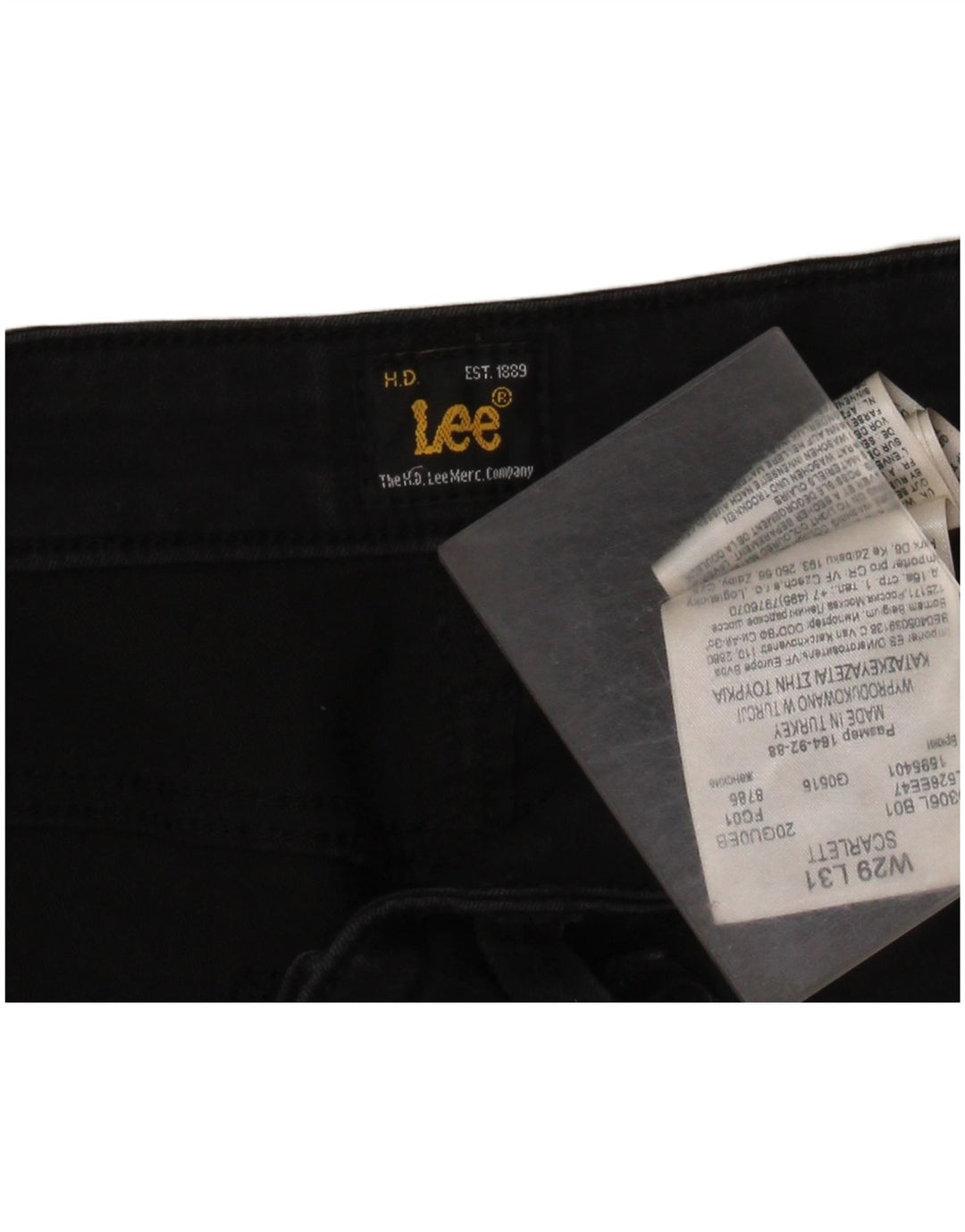 LEE Damen Scarlett Skinny Jeans W29 L28 Schwarze Baumwolle