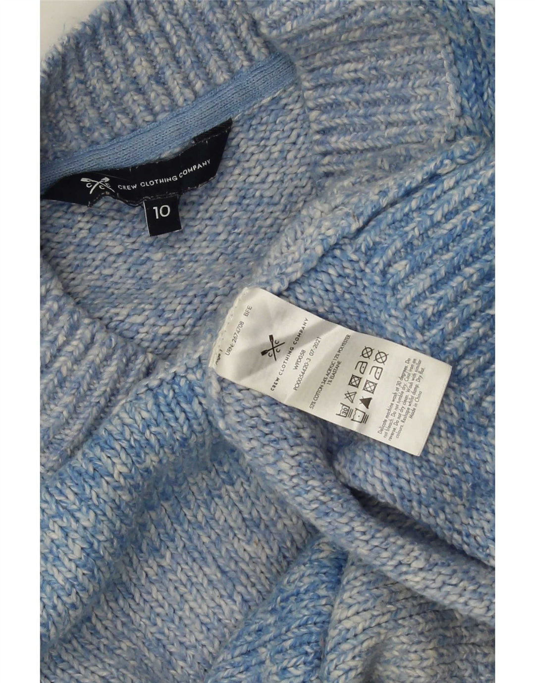 Crew Clothing Damen-Pullover mit Rollkragen, Gr. 10, Größe S, Blau