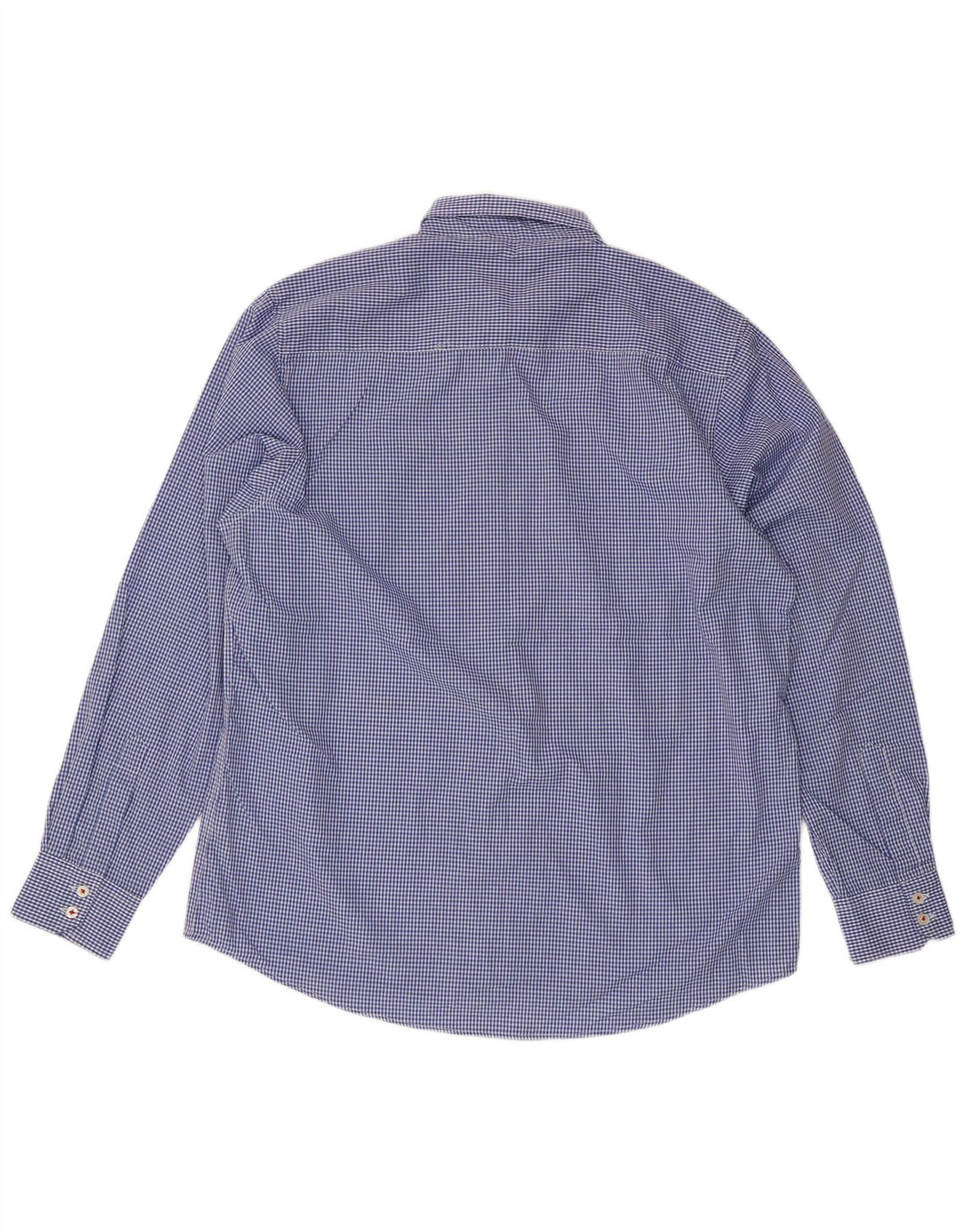 Pierre Cardin Herren-Hemd mit normaler Passform, 2XL, blaues Gingham-Polyester