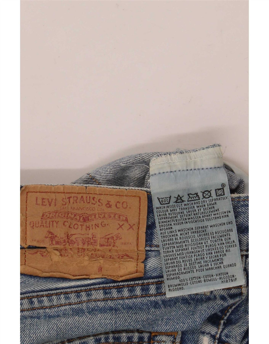 Levi's Herren Distressed Straight Jeans W36 L32 Blaue Baumwolle