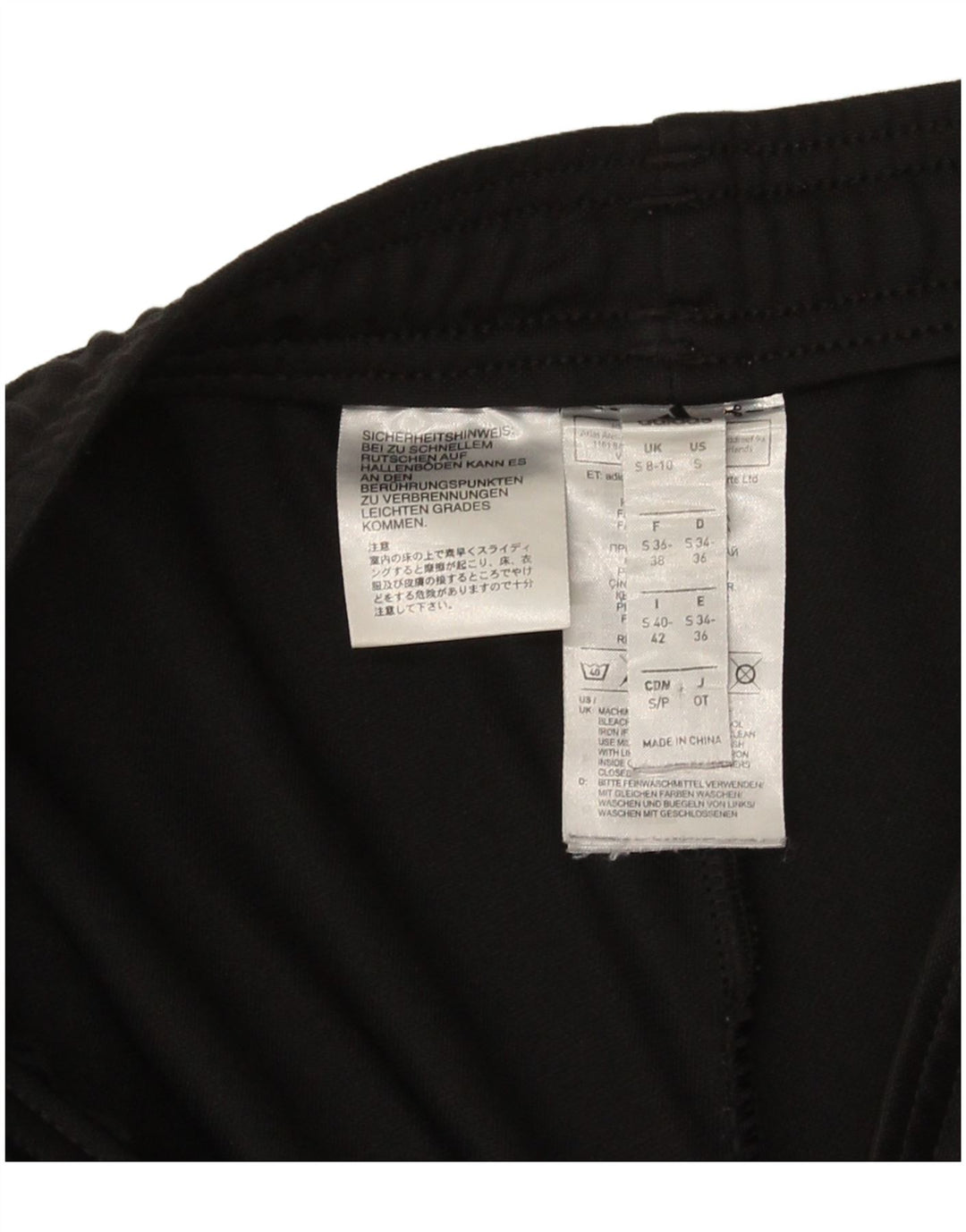 Adidas Damen Trainingshose UK 8/10 Small Schwarz Polyester