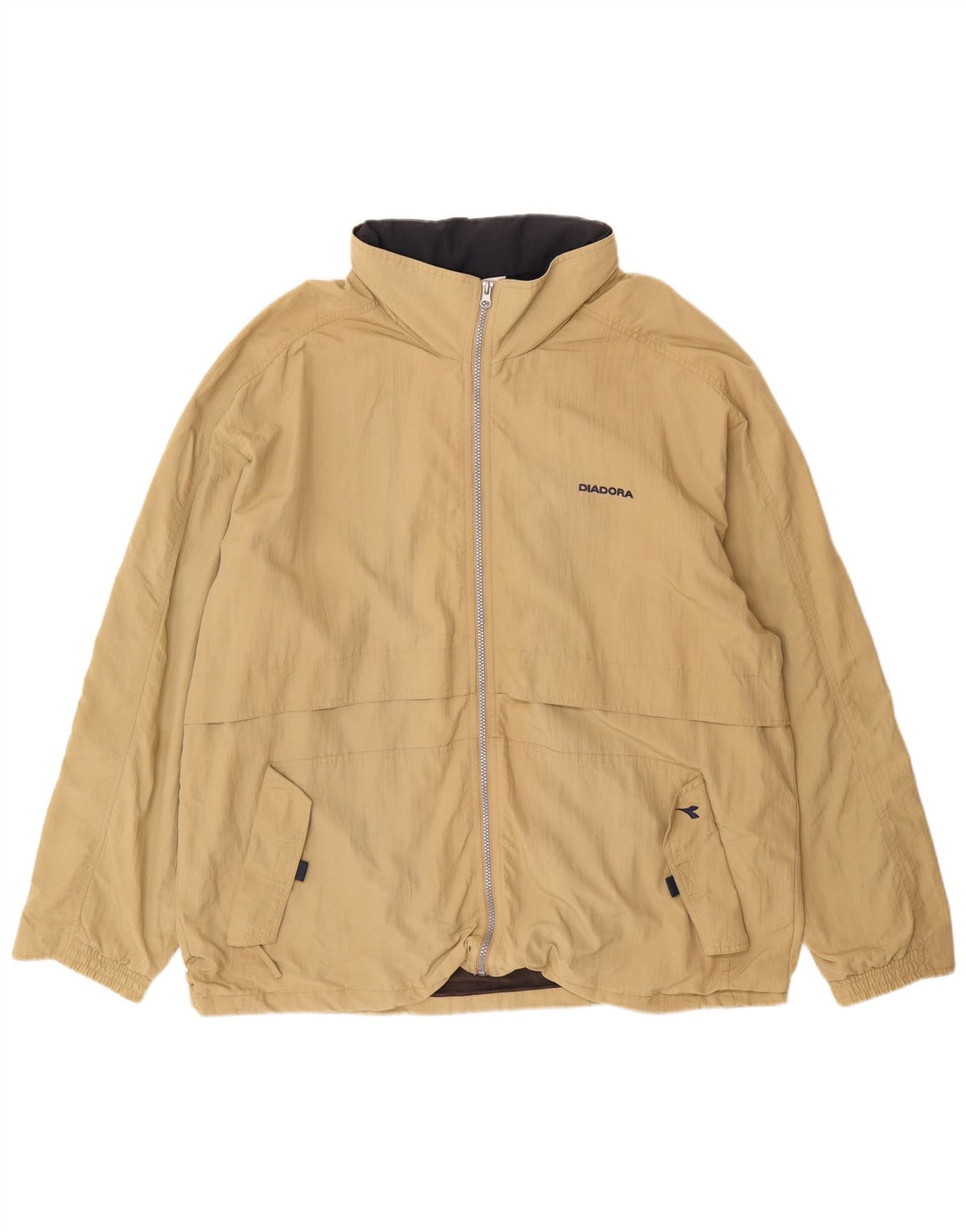 DIADORA Mens Rain Jacket UK 40 Large Khaki Polyamide