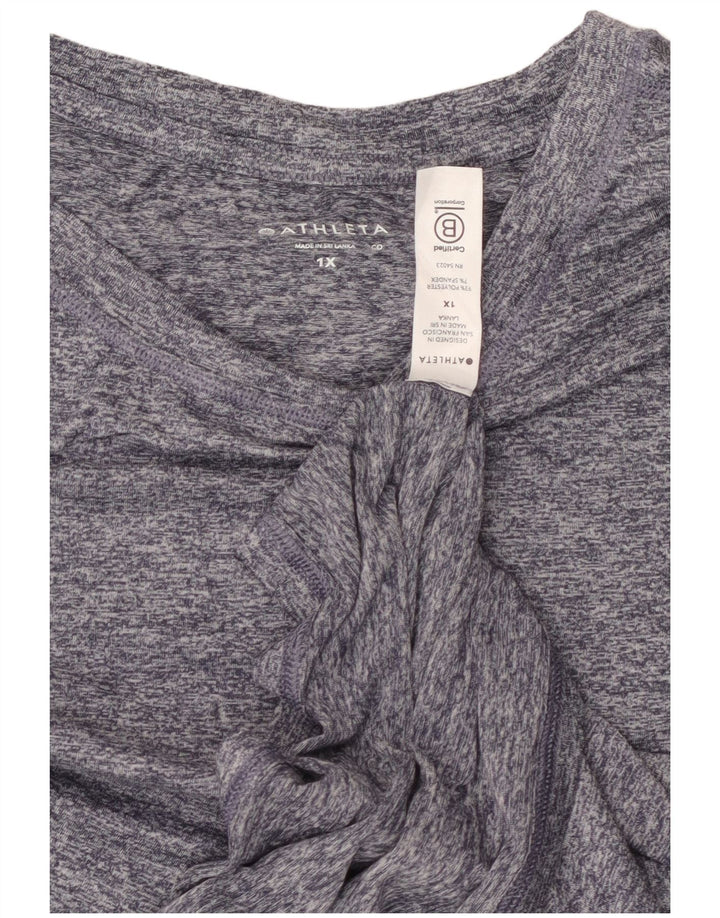 ATHLETA Damen Crop Vest Top UK 18 XL Marineblau meliertes Polyester