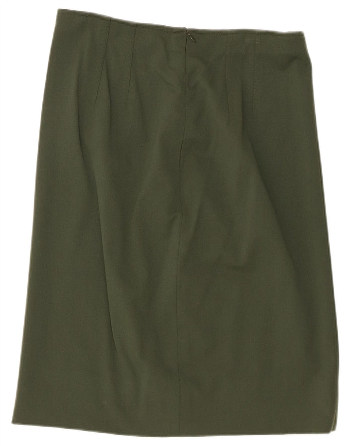 ICEBERG Damen gerader Rock W30 Medium Khaki Wolle