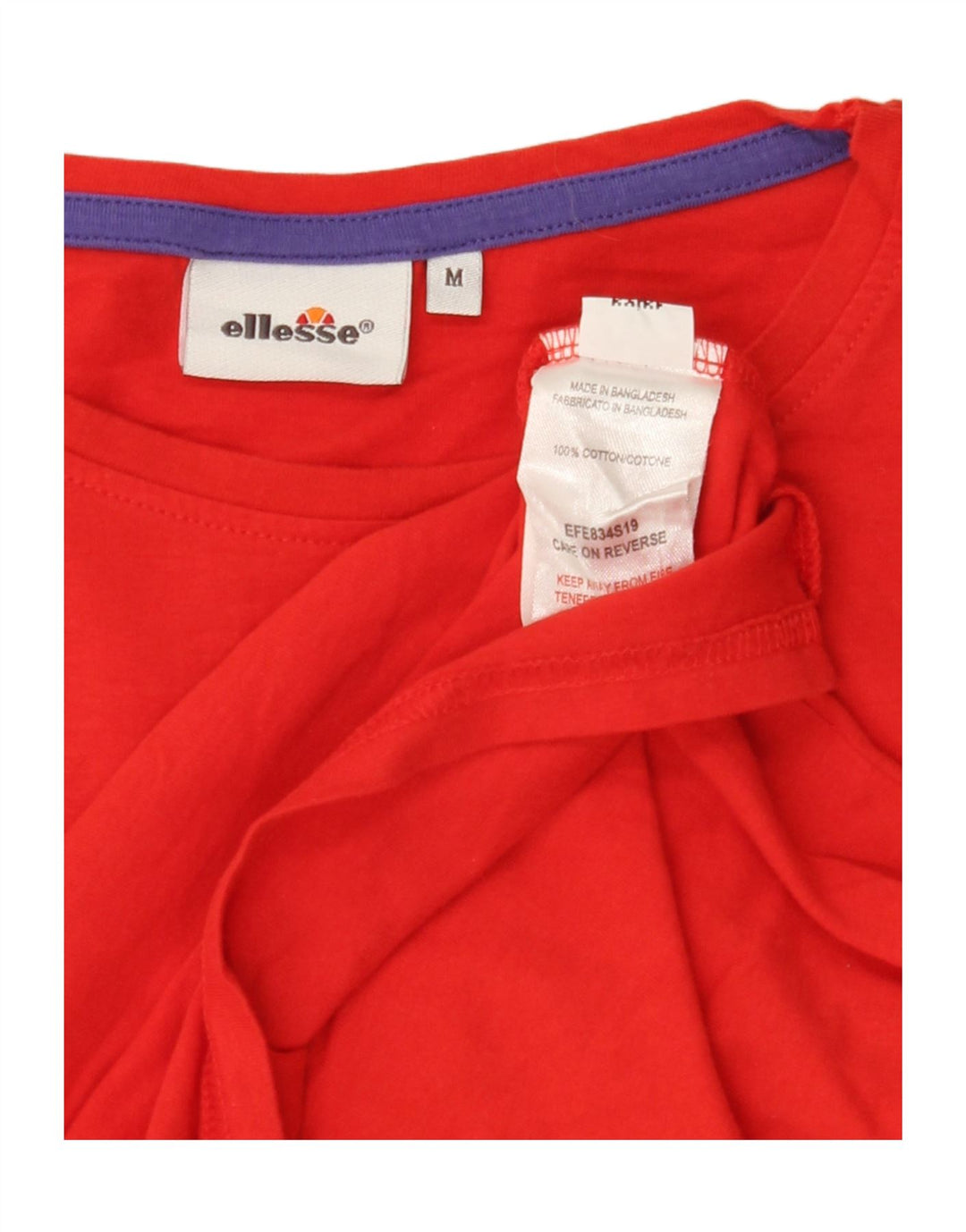ELLESSE Womens Graphic T-Shirt Top UK 14 Medium Red Cotton Vintage Ellesse and Second-Hand Ellesse from Messina Hembry 