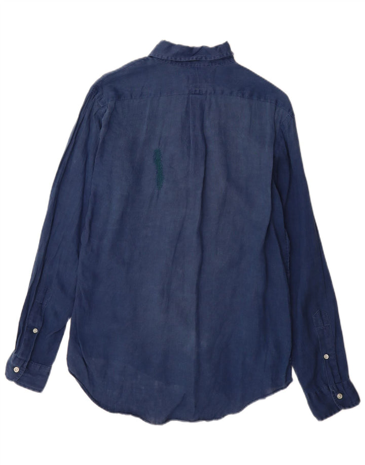 Ralph Lauren Herrenhemd Small Marineblaues Leinen
