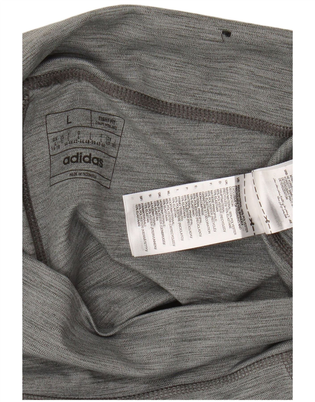 Adidas Damen Leggings UK 16/18 Large Grau Polyester