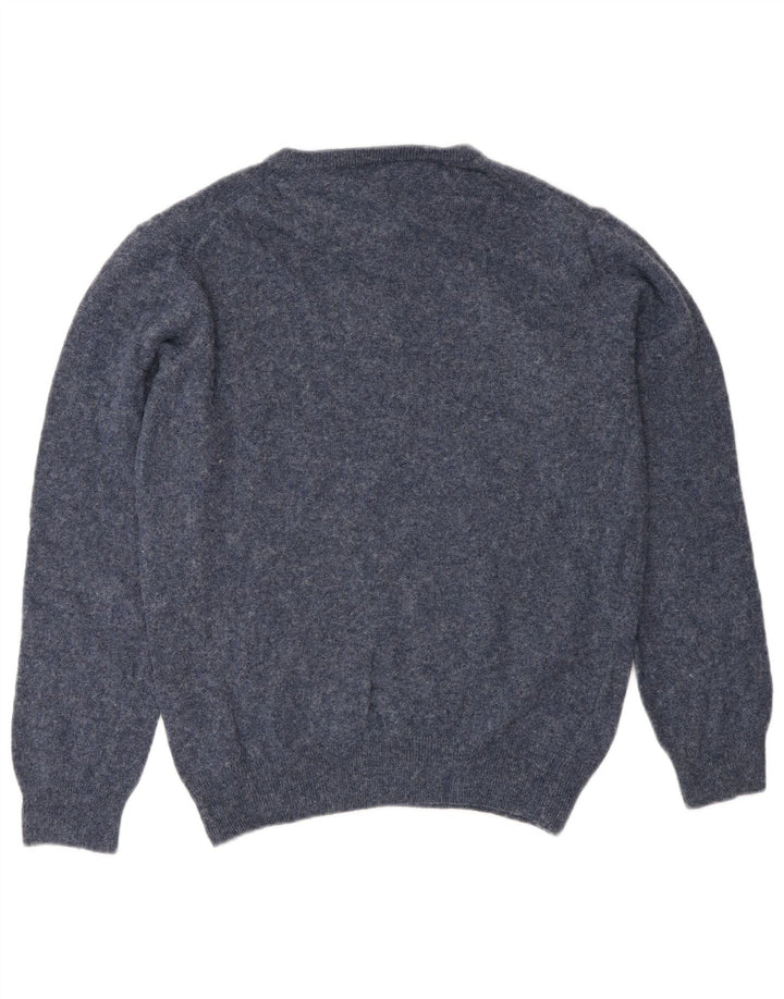 Murphy & Nye Herren-Pullover mit Rundhalsausschnitt, mittelmarineblau gesprenkelte Wolle