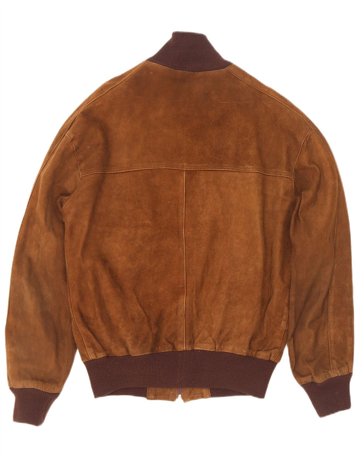 Vintage Herren Wildleder Bomberjacke IT 50 Large Braun