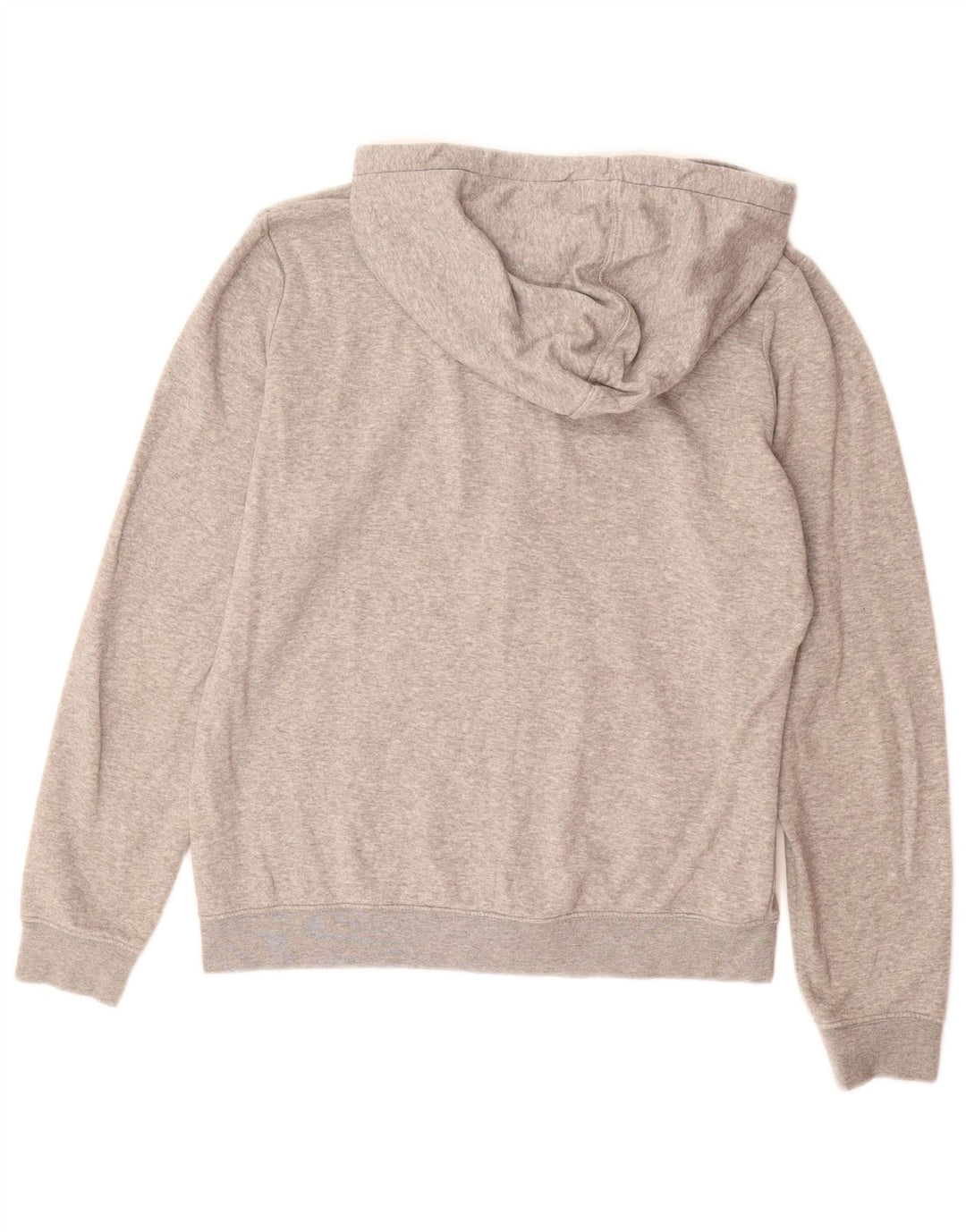 NIKE Womens Zip Hoodie Sweater UK 14 Medium Grey Cotton