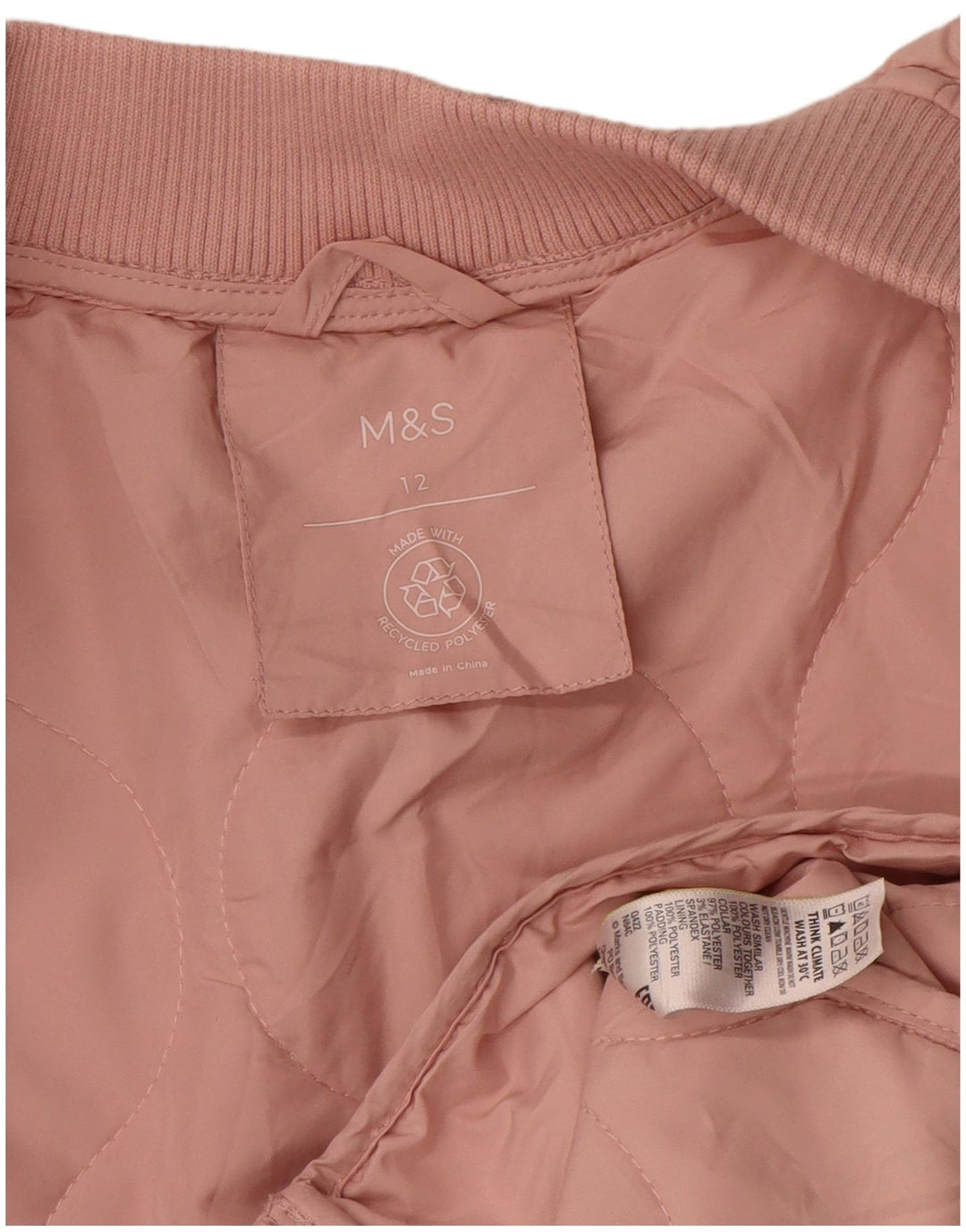 Marks & Spencer Damen Steppjacke UK 12 Mittelrosa Polyester