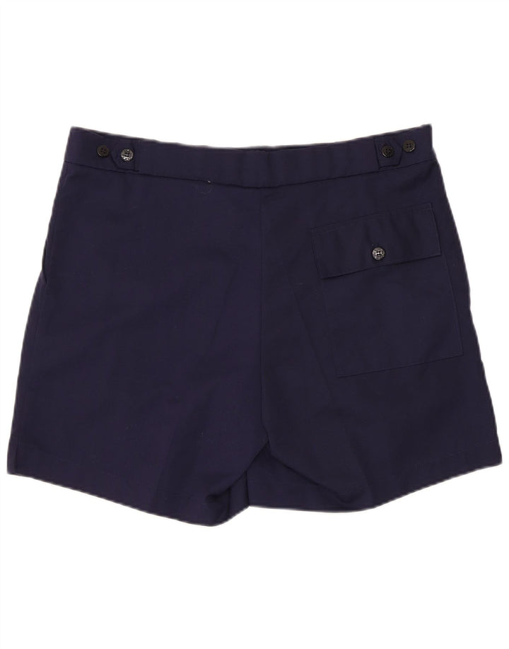 Vintage Herren Chino Shorts Groß W36 Marineblau Polyester