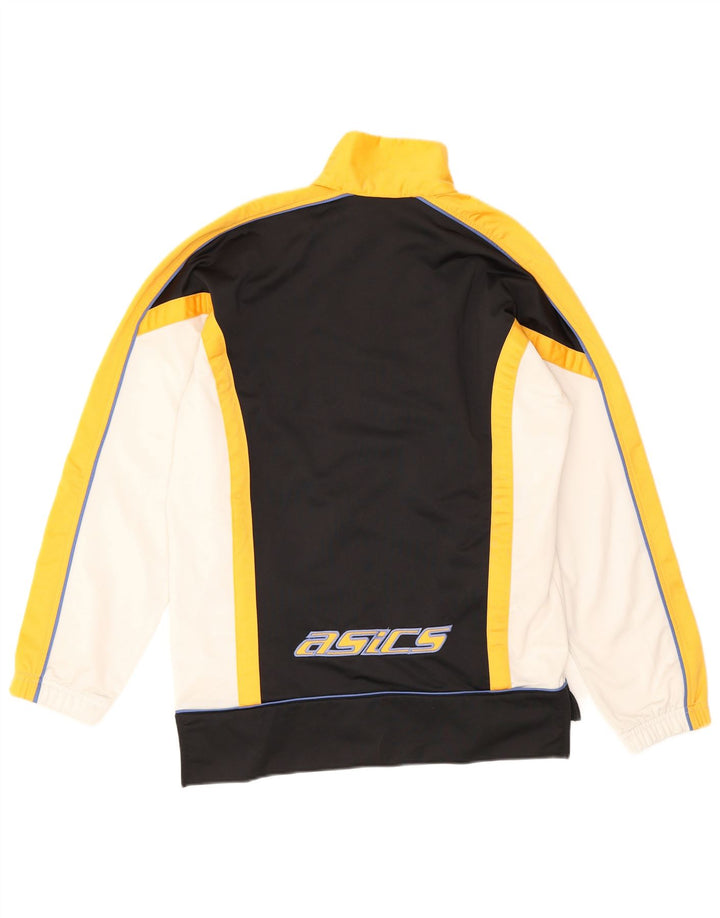 Asics Herren-Trainingsanzug mit grafischem Oberteil, XS, schwarzes Farbblock-Polyester