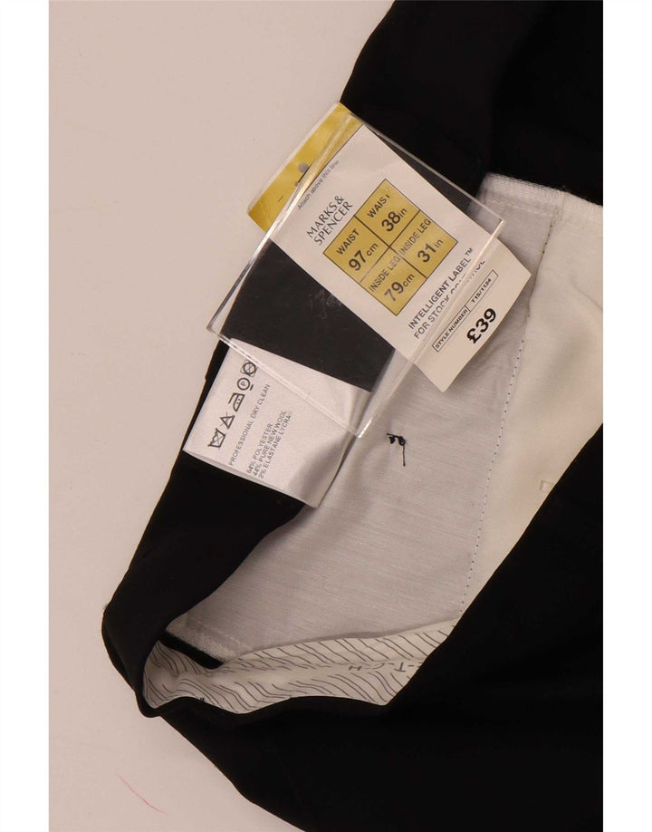 Gerade Herren-Chinohose von Marks & Spencer, W38, L31, Schwarz, Polyester