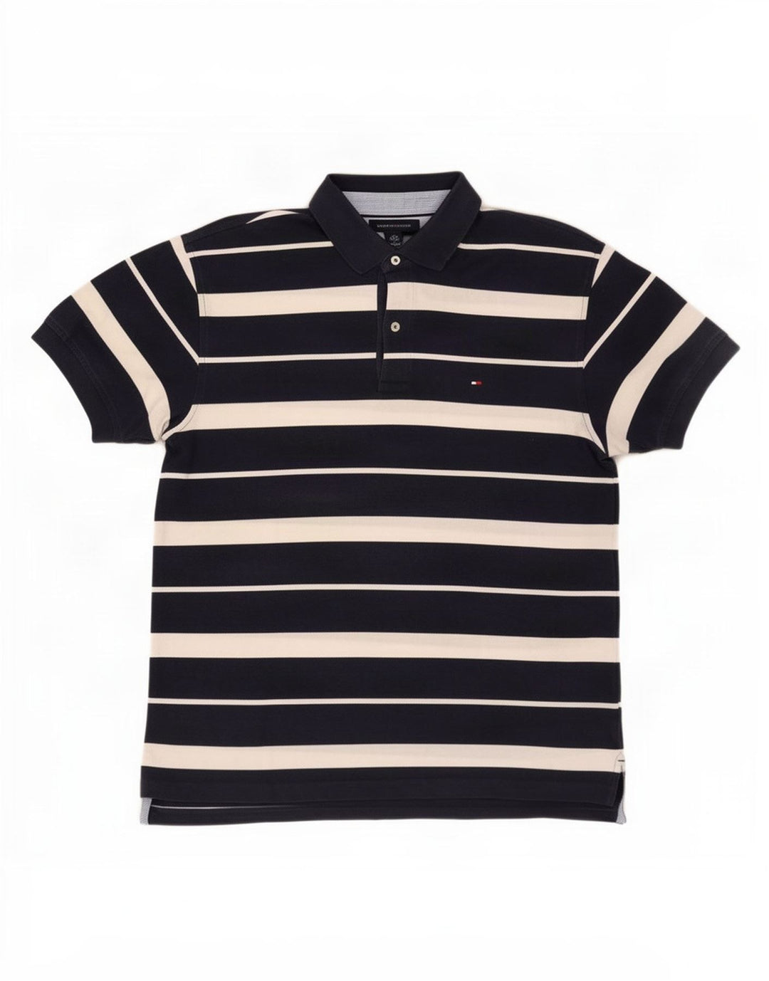 Tommy Hilfiger Herren-Poloshirt, groß, Marineblau gestreift