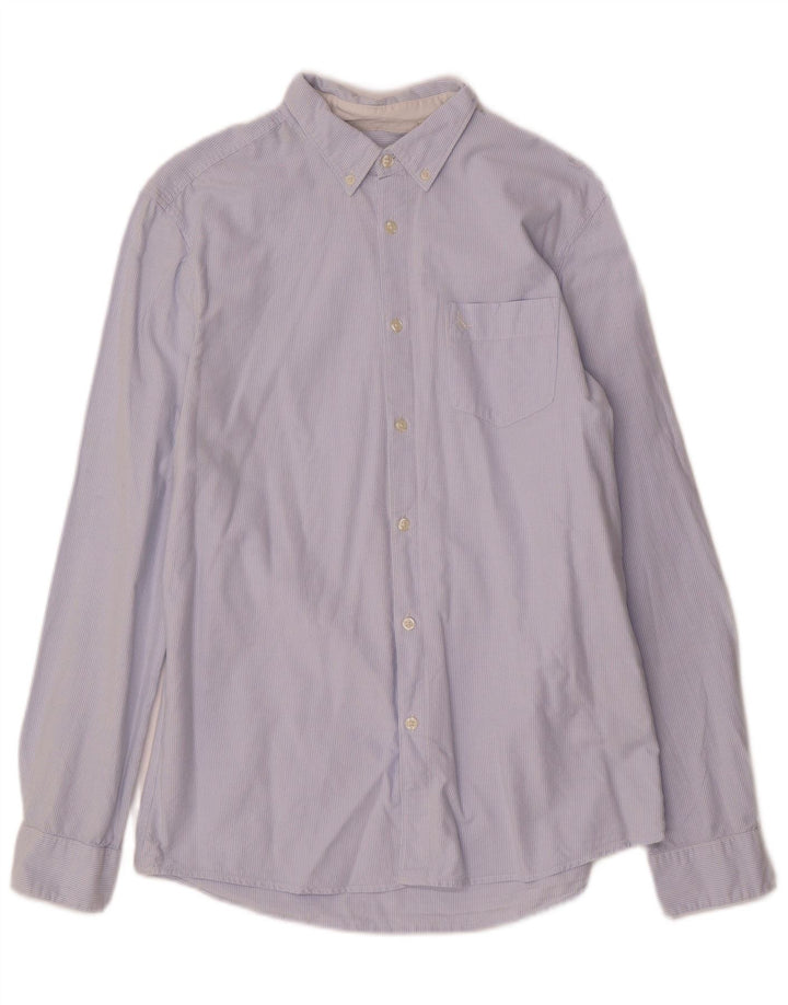 Jack Wills Herren-Hemd in klassischer Passform aus mittelblauer Nadelstreifen-Baumwolle