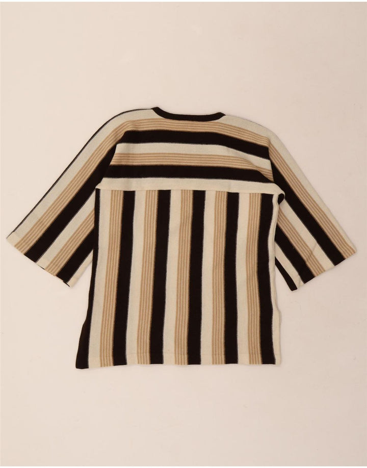CANDA Womens Knit 3/4 Sleeve Blouse Top IT 44 Medium Beige Striped Acrylic Vintage Canda and Second-Hand Canda from Messina Hembry 