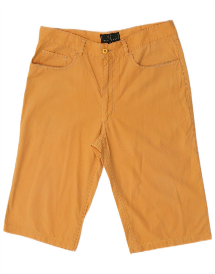 Fred Perry Herren Freizeitshorts IT 46 Small W32 Gelbe Baumwolle