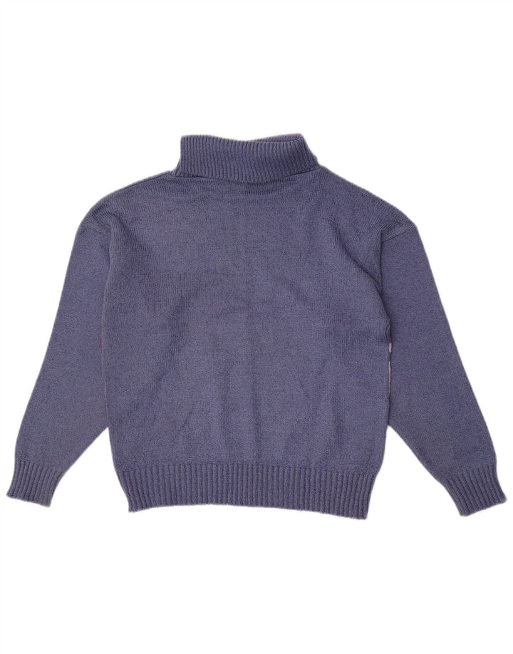 Pebble Rollkragenpullover für Damen, UK 12, Mittelblau, Farbblock