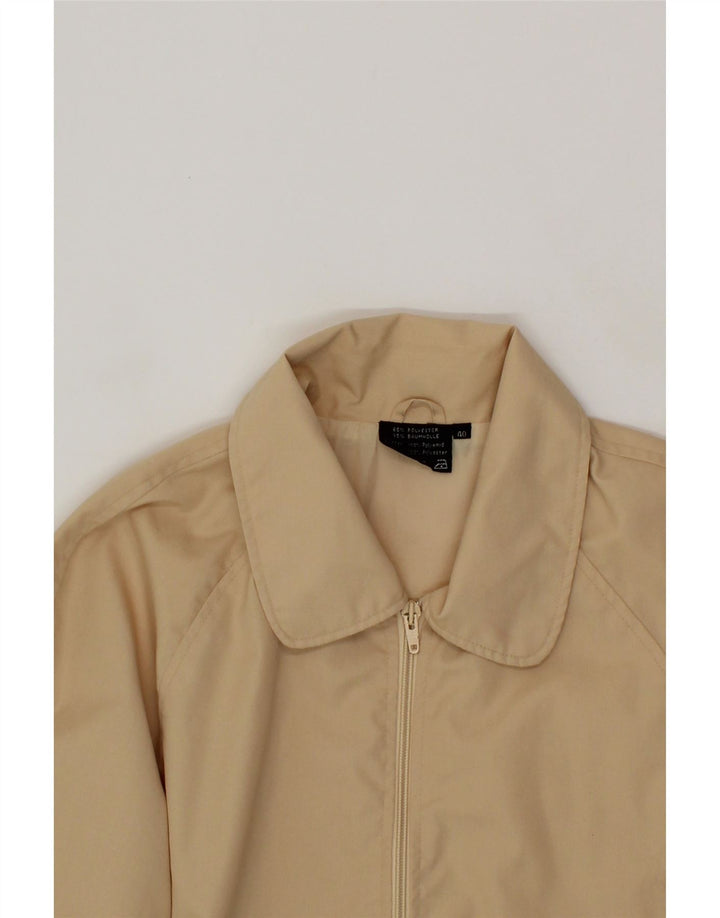 VINTAGE Womens Bomber Jacket EU 40 Medium Beige Polyester Vintage Vintage and Second-Hand Vintage from Messina Hembry 