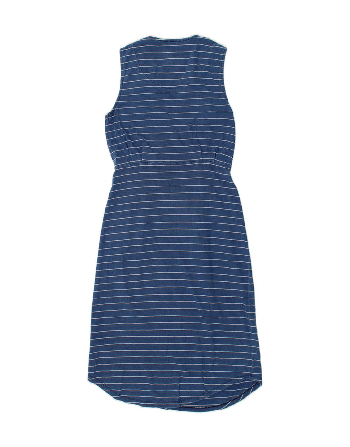 WHITE STUFF Womens Sleeveless Basic Dress UK 10 Small Blue Striped Cotton Vintage White Stuff and Second-Hand White Stuff from Messina Hembry 