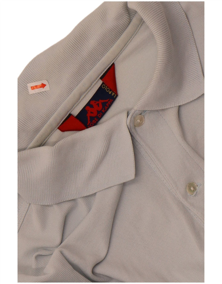 Kappa Herren-Langarm-Poloshirt aus mittelblauer Baumwolle