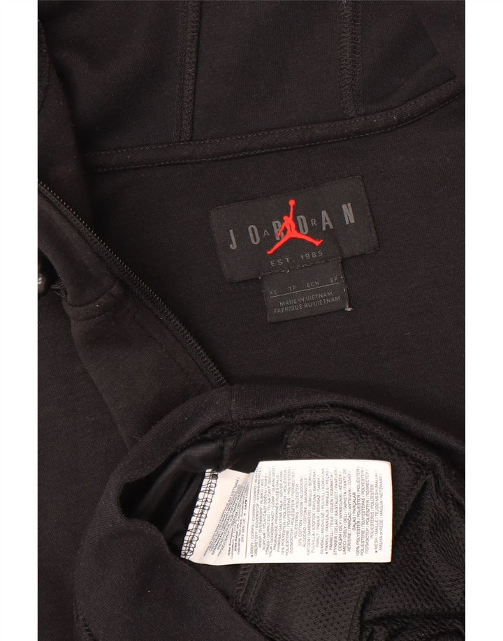 Jordan Herren-Kapuzenpullover mit Reißverschluss, XS, schwarzes Polyester
