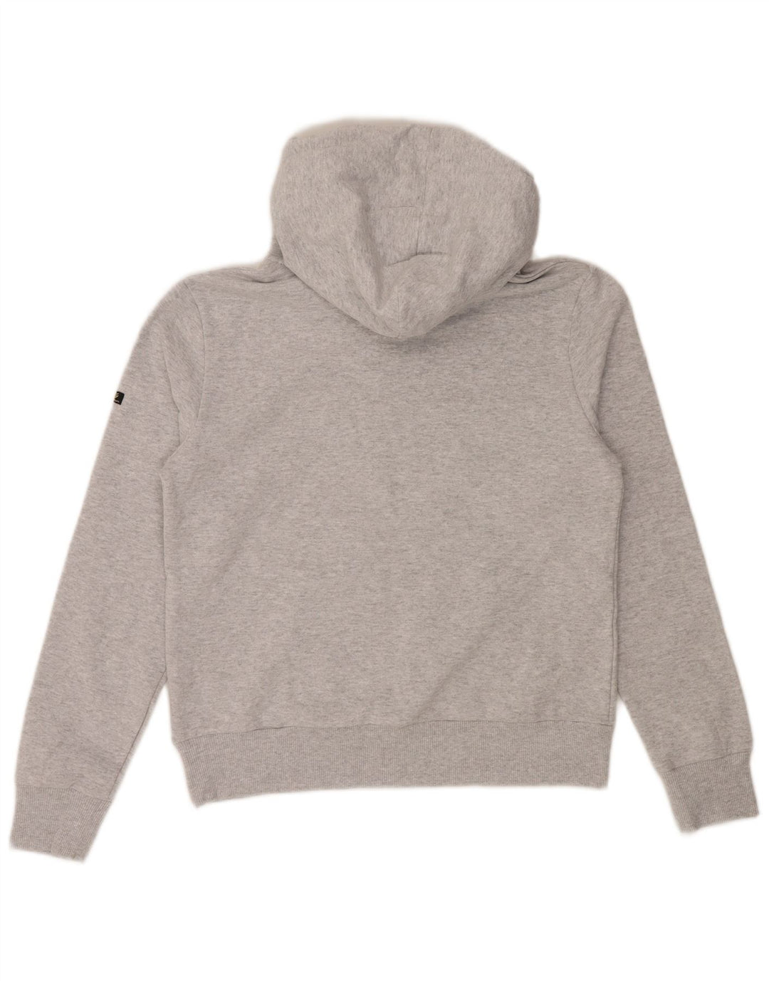 SUPERDRY Damen-Kapuzenpullover mit Grafik, UK 12, mittelgraue Baumwolle