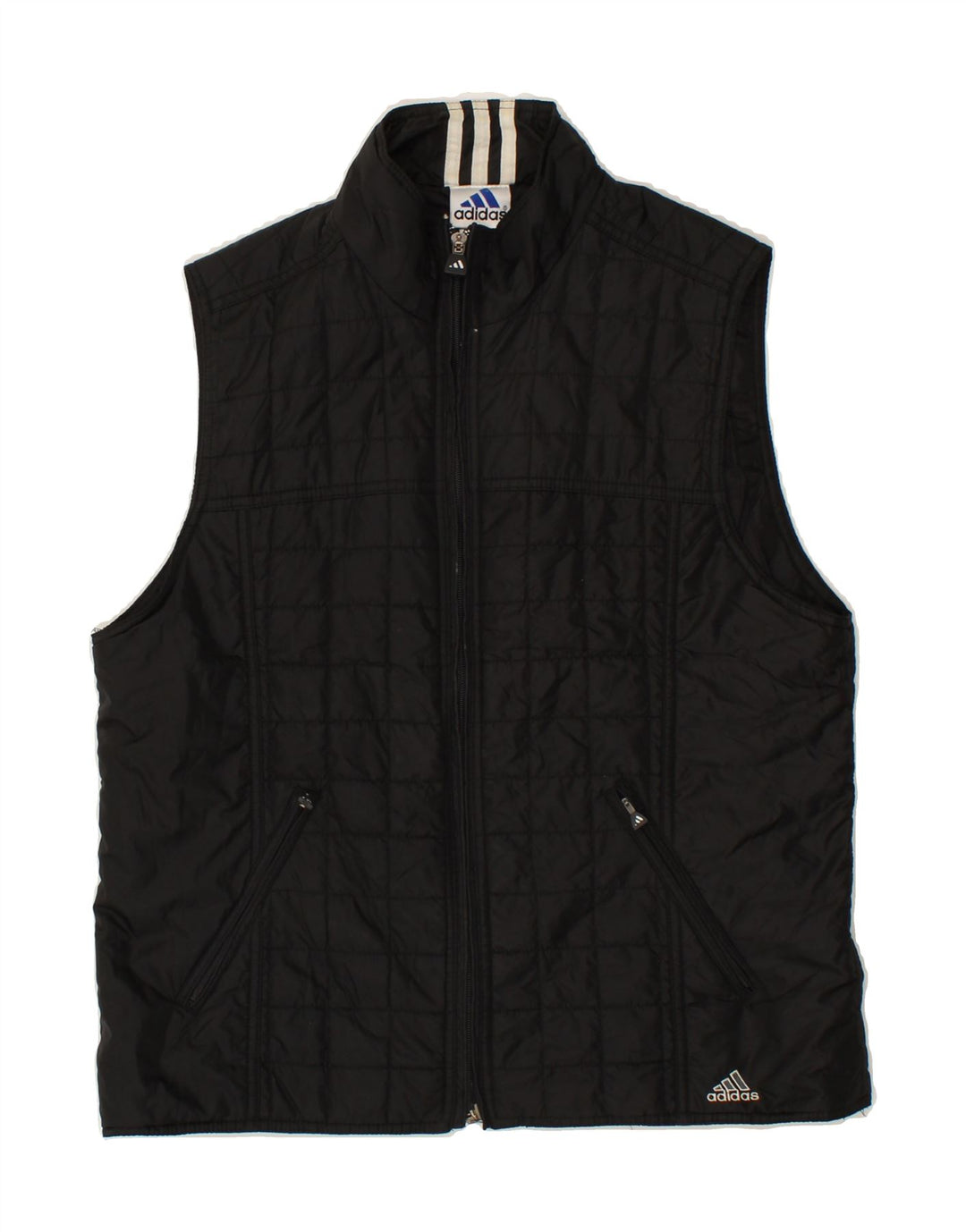 ADIDAS Womens Oversized Padded Gilet UK 10 Small Black Polyamide Vintage Adidas and Second-Hand Adidas from Messina Hembry 