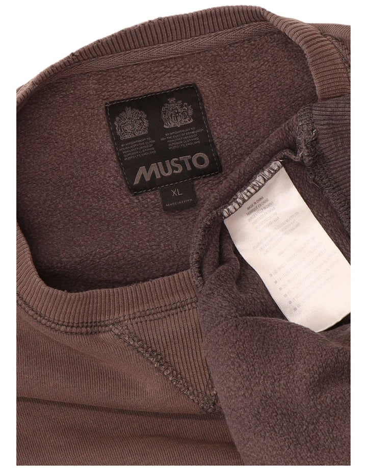 MUSTO Herren-Sweatshirt, Pullover, XL, Burgunderrot, Baumwolle