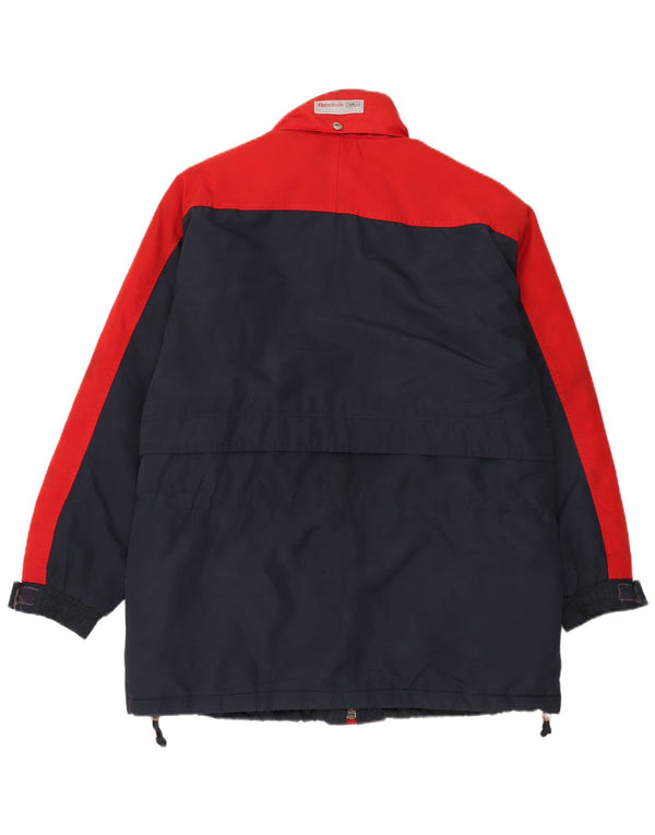 Reebok Herren-Windbreaker-Mantel mit Kapuze, UK 40, Größe L, blau, Colourblock-Polyester