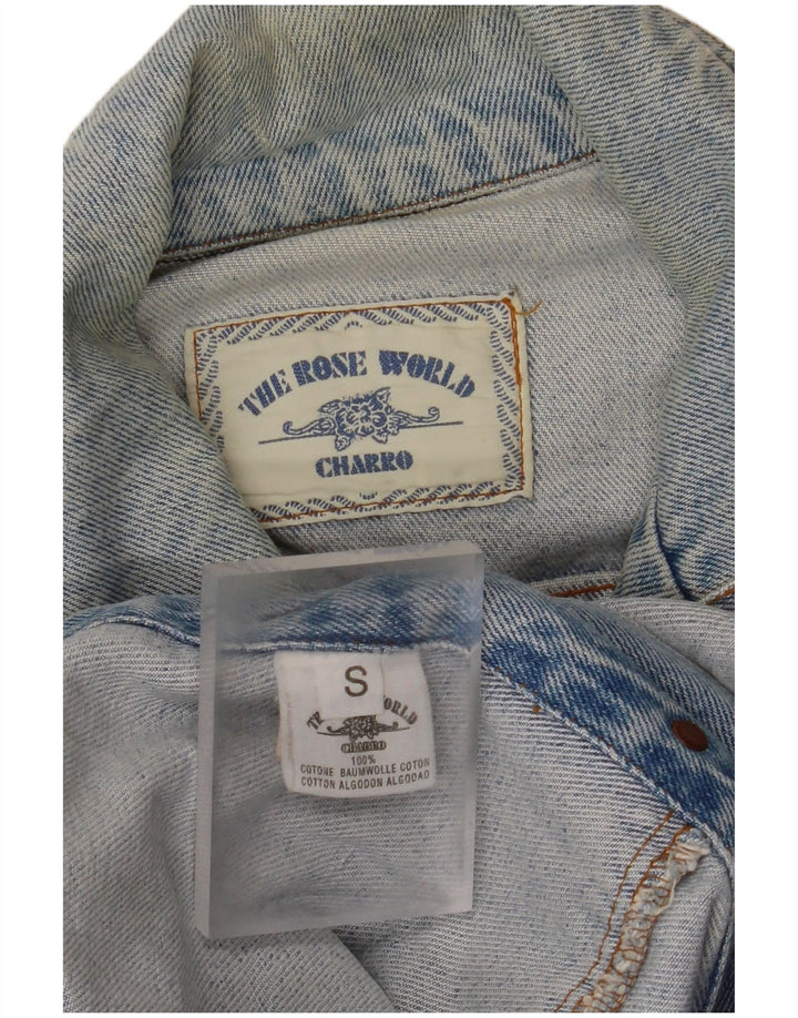 CHARRO Damen Übergroße Jeansjacke UK 10 Small Blaue Baumwolle