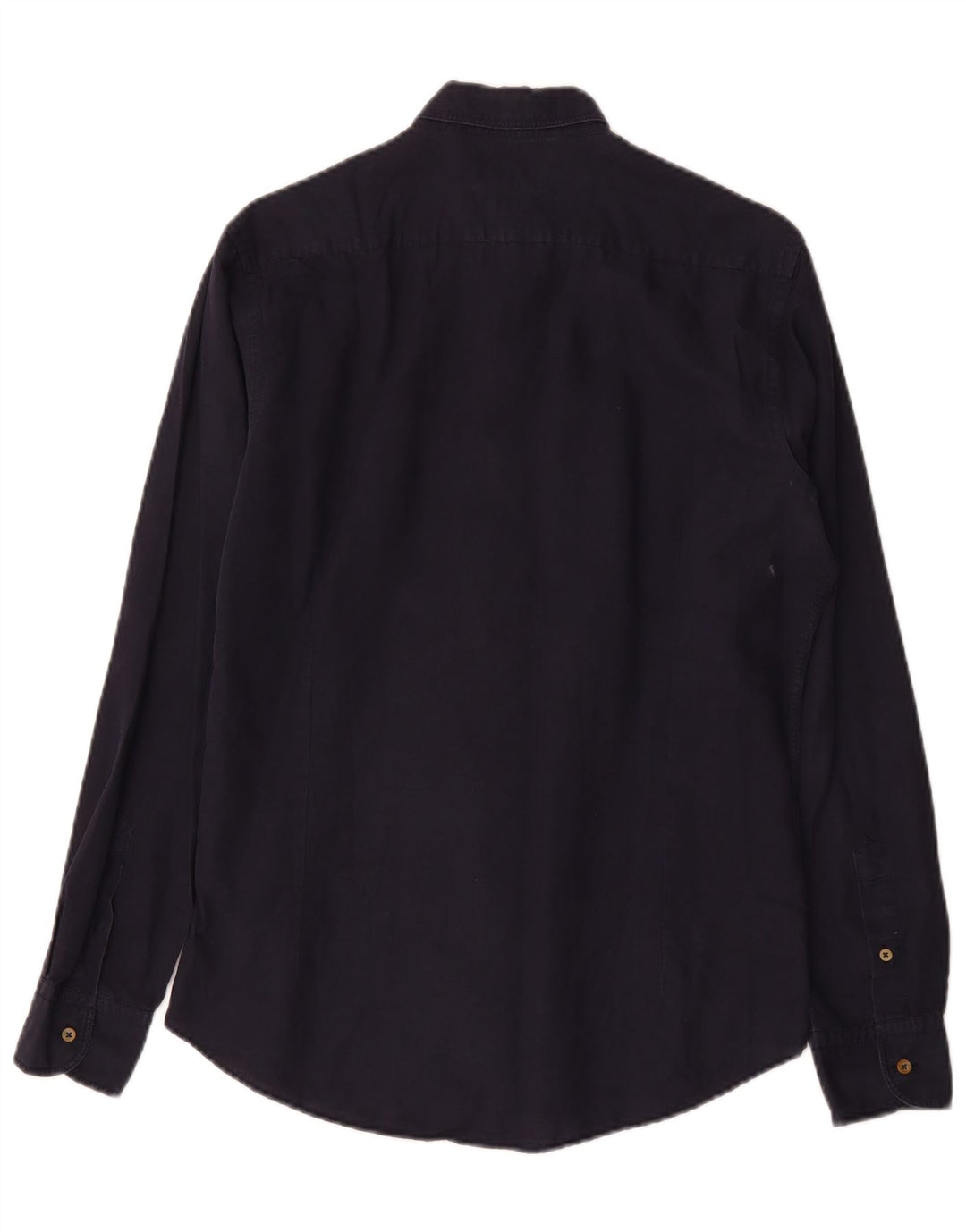 Massimo Dutti Herrenhemd aus mittelblauer Baumwolle in Marineblau
